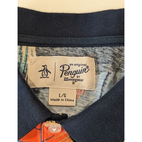 Original Penguin Short Sleeve Hawaiian Polo Shirt Men's Large - Picture 5 of 8